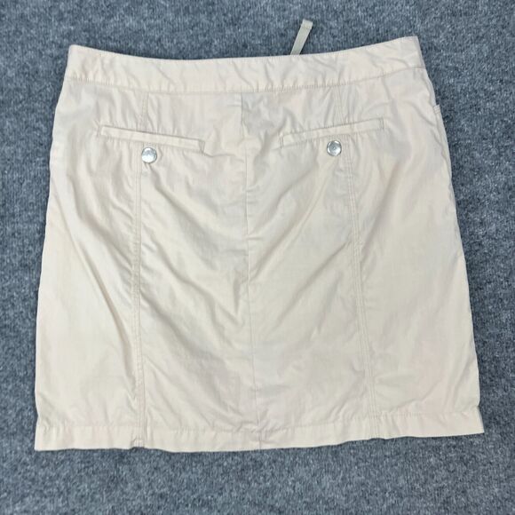Eddie Bauer Khaki Skirt Womens 8 Snap Button Drawstring Cotton Nylon Outdoor - Picture 7 of 13